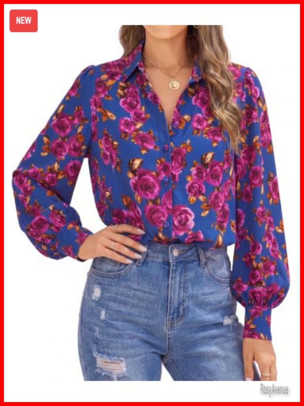 Long Sleeve Button Down Blouse - 100% Polyester Dressy Casual Fall Top